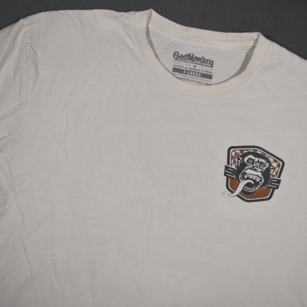 Gas Monkey Garage - Dallas, TX - White Graphic Tee Mens X-Large Cotton